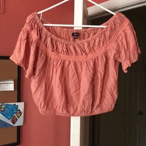 Off the shoulder crop top.